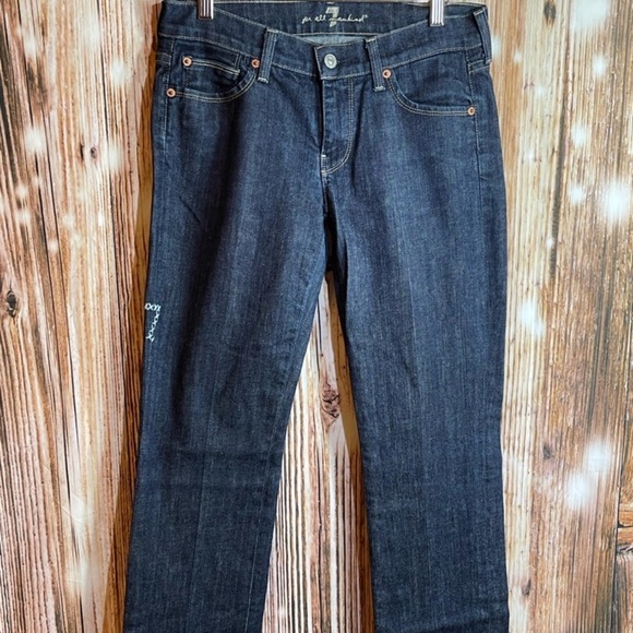 7 For All Mankind Denim - 7 FOR ALL MANKIND JEANS BLUE EMBROIDERED on BACK POCKET, U 190B080U080U Size 28
